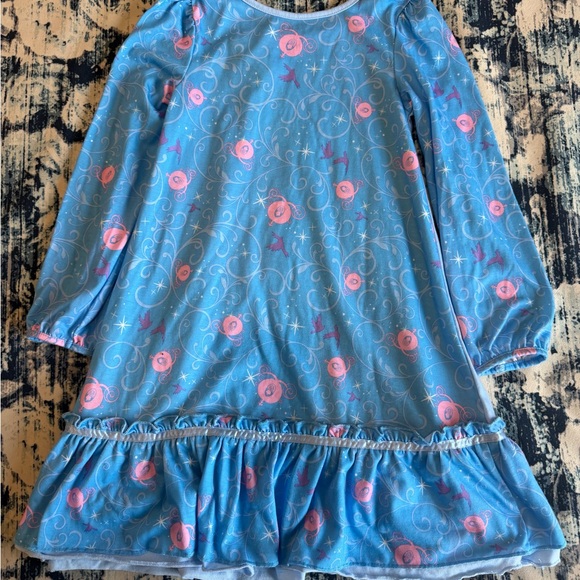 Disney Store Princess Cinderella Long Sleeves Nightgown PJ Dress Girls Size 5/6 - Picture 10 of 13